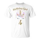 Children's Geburtstags 4 Jahre Mädchen Unicorn T-Shirt