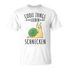 Coole Jungs Lieben Schnecken Geschenk T-Shirt