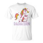 Dadacorn Einhorn Papa Und Baby Weihnachten Papa T-Shirt