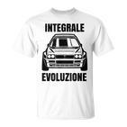 Delta Integrale Evoluzione Rally Auto White S T-Shirt