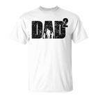 Father's Day Ater Werden Zweifacher Papa Zwei Kinder T-Shirt