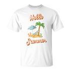 Hello Summer – Mit Sand Meer Sonnenschirm Und Palmenstimmung T-Shirt