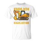 Kinder Endlich 2 Jetzt Bin Ich Der Bauleiter 2Nd Birthday Party T-Shirt