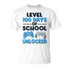 Level 100 Days Of School Unlocked Gamerideospiele Jungen T-Shirt