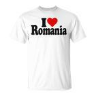 I Love Heart Rumänien Rumänische Kultur T-Shirt