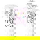 Personalisiertes Einhorn-Geburtstagsshirt Hanna 04, Weiß mit Name & Zahl