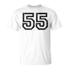 Rückennummer 55Intage SchwarzWeiß T-Shirt