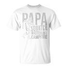 Sasquatch Papa Squatch Camping Bigfoot Für Papaatertag Kapuzenjacke T-Shirt