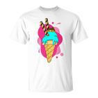 Summer Dessert Ice Cream Cone Waffle Ice Cream S T-Shirt