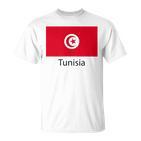 Tunesien Flagge Deko Araber Afrika Damen Herren Tunisiyya T-Shirt