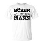 Weißes T-Shirt für Herren, Böser Alter Mann Aufdruck, Lustiges Design