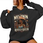 Melanin Rodeo Queen Hoodies