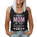 Mom Of Two Girls Tank Tops