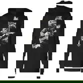 Rock Cat Playing Guitar Guitar Cat Guitarist Long Sleeve T-Shirt
