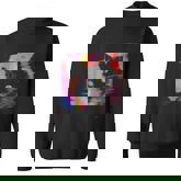 Psychedelic Trippy Glitch Cat 80S 90S Vaporwave Synthwave Sweatshirt