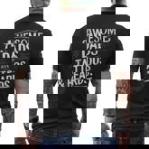 Awesome Dads Have Tattoos And Beards Father's Day July 4Th Men's T-shirt Back Print