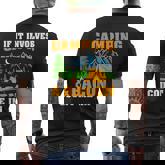 If It Involves Camping & Bacon Count Me In Camping Men's T-shirt Back Print