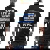 Israel Flag With Star Of David And Support Words Men's T-shirt Back Print