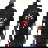 Merry Christmas Candy Canes Shirt Mens Back Print T-shirt