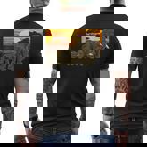 Sunset Elephant Family Africa Animal Safari Elephant Men's T-shirt Back Print