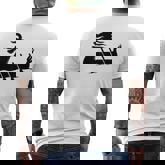 Dragon Boat Mythology Oars Rowing Silhouette Men's T-shirt Back Print