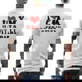 I Love My Hot Tall Boyfriend I Heart My Tall Boyfriend Men's T-shirt Back Print
