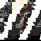 Cute Just A Girl Who Loves Giraffes Floral Girls Women Sweatshirt