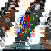 Dad Of The Master Builder Birthday Boy Girl Blocks Birthday Women's Oversized Comfort T-Shirt