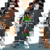 Teacher Elf Matching Family Group Christmas Party Pajama Women's Oversized Comfort T-Shirt