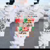 Retro Merry Teacher Bright Students Teacher Christmas Women Oversized Hoodie Back Print