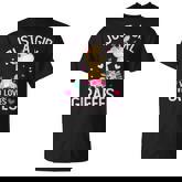 Cute Just A Girl Who Loves Giraffes Floral Girls T-Shirt