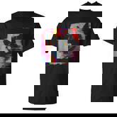 Psychedelic Trippy Glitch Cat 80S 90S Vaporwave Synthwave T-Shirt