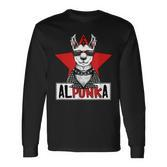 Alpunka Punk Alpaca Lama Punk Rock Rocker Anarchy Langarmshirts