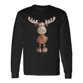 Crazy Elk I Deer Reindeer Fun Animal Motif Langarmshirts