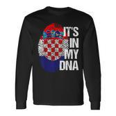 Croatia Hrvatska Flag Home Roots Fingerprint Dna Langarmshirts
