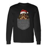 Dachshund Pocket Dog Christmas Black Langarmshirts
