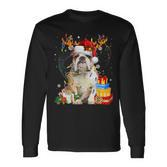 English Bulldog Christmas Dog Reindeer Langarmshirts