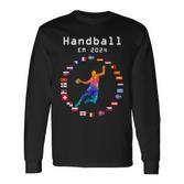 Handball Em 2024 Flag Handballer Sports Player Ball Langarmshirts