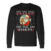 Ho Ho Hol Mir Mal Ein Bier Santa Christmas Black Langarmshirts