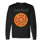 Liebe zur Pizza Grafik Langarmshirts, Unisex mit Pizza-Motiv