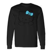 Mean Kitty Middle Finger Gray Langarmshirts