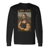 Mona Lifta Parodie Langarmshirts, Muskulöse Mona Lisa Fitness Humor