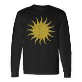 Sun Solar System Golden Retro Symbol Langarmshirts