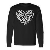 Zebra Fur Animal Skin Heart Print Waves Pattern Langarmshirts