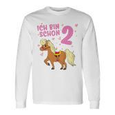 Children's Ich Bin Schon 2 Pferd Zwei Jahre Pony 2 Geburtstag Langarmshirts