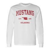 Mustang Oklahoma Ok Vintage Sports Red Print T S Langarmshirts
