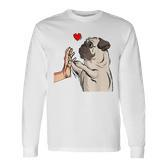 Pug Love Dog Holder  Idea Langarmshirts