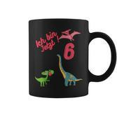 Dinosaurier Kinder Geburtstagsshirt 'Ich bin jetzt 6 Jahre alt' Tassen