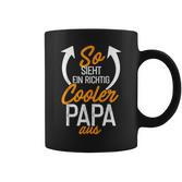 So Sieht Ein Cooler Papa Aus Slogan Tassen zum Vatertag, Schwarz S