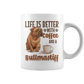 Bullmastiff-Hunderasse Das Leben Ist Besser Mit Kaffee Und Einem Tassen